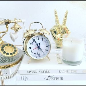 Gold Twin Bell Metal Alarm Clock